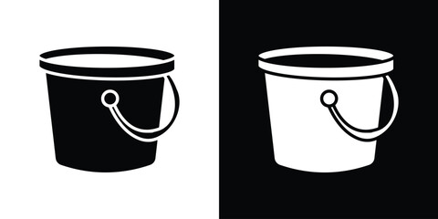 Bucket icon black silhouette for web, and mobile app