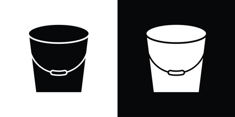 Bucket icon black silhouette for web, and mobile app