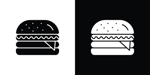 Burger icon black silhouette for web, and mobile app