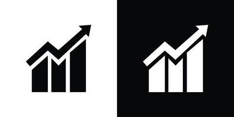 Business growth icon black silhouette for web, and mobile app