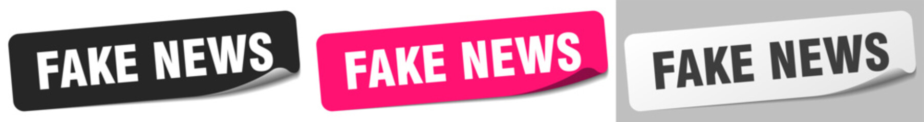 fake news sticker. fake news sticker set on white background