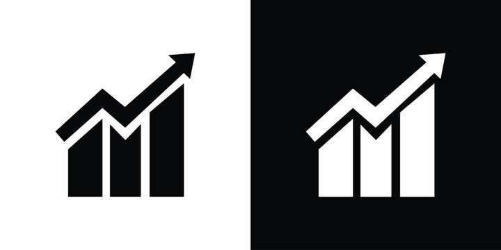 Business growth icon black silhouette for web, and mobile app