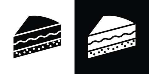 Cake-slice icon black silhouette for web, and mobile app