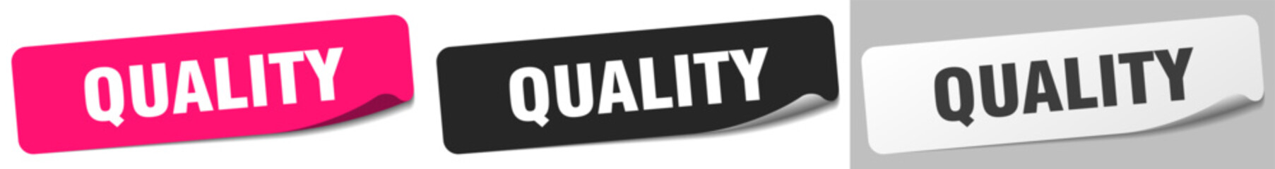 quality sticker. quality sticker set on white background
