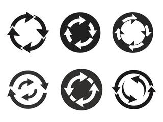 Circle arrow vector icon set. Rotation, recycle and refresh icon symbols. vector
