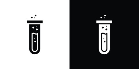 Obraz premium Chemical Tube icon black silhouette for web, and mobile app