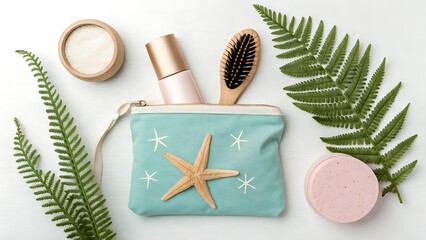 Obraz na płótnie Canvas Spa day essentials natural beauty products and accessories