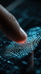 digital fingerprint unlocking finance app on smartphone symbolic access control security concept
