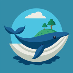 whale with island on its back