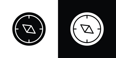 Compass icon black silhouette for web, and mobile app