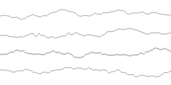 Realistic torn paper edges vector