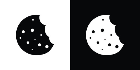 Cookie icon black silhouette for web, and mobile app