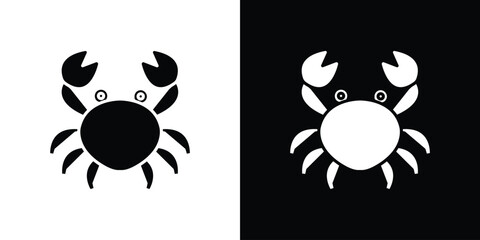 Crab icon black silhouette for web, and mobile app