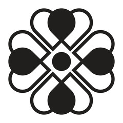 Love shape pattern  floral vector illustration design.