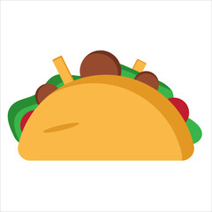 Delicious Fast Food Taco A Vibrant Illustration