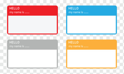 Hello, my name is introduction red flat vector label for print . Vector Illustration&nbsp;.&nbsp;EPS&nbsp;10&nbsp;. 
