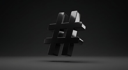 Obraz premium Hashtag Symbol Dark Background