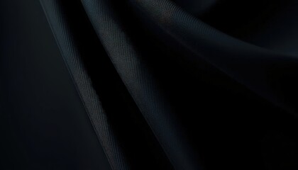 Close-up studio shot of draped black athletic knit fabric