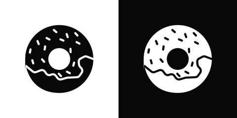 Donut icon black silhouette for web, and mobile app