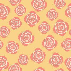 Elegant Rose Pattern Design with Soft Pastel Floral Colors for Textiles and Wallpapers