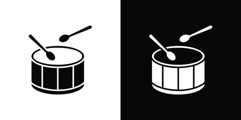 Drum icon black silhouette for web, and mobile app