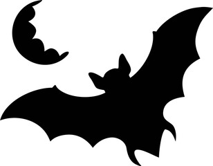 Silhouette of a Bat Flying at Dusk – Atmospheric and Elegant Wildlife Vector Illustration
