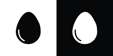 Egg icon black silhouette for web, and mobile app