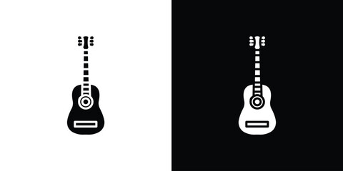 Electric Guitar icon black silhouette for web, and mobile app