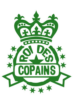 roi copains couronne tampon logo