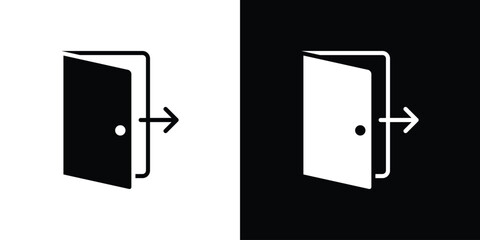 Exit icon black silhouette for web, and mobile app