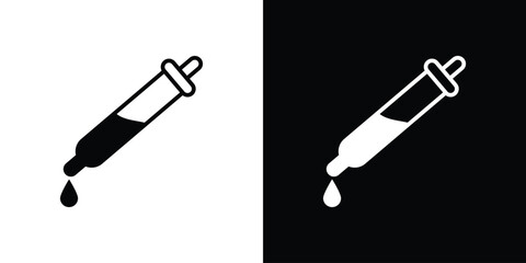 Eye dropper half icon black silhouette for web, and mobile app