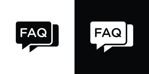 FAQ icon black silhouette for web, and mobile app