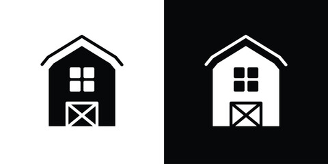 Farm icon black silhouette for web, and mobile app