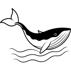 Powerful Silhouette of a Humpback Whale Diving Deep into the Ocean, Highlighting Marine Wildlife, Freedom, and Nature Conservation.