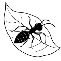 Intense Silhouette of a Single Ant on a Leaf, Capturing Macro Wildlife, Nature, and the Tiny Ecosystem.