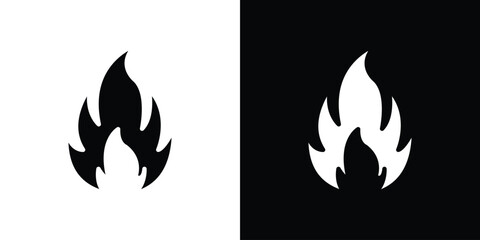 Fire icon black silhouette for web, and mobile app
