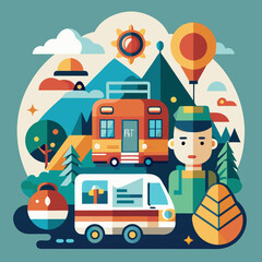 Naklejka premium cartoon truck driver