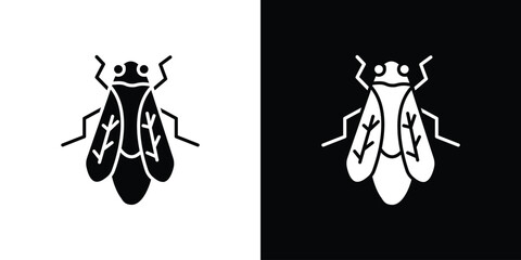 Fly insect icon black silhouette for web, and mobile app