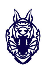 chien tribal tete tattoo