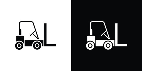 Forklift icon black silhouette for web, and mobile app