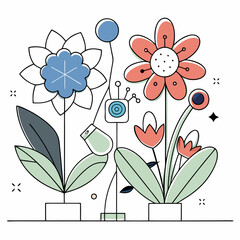 Wildflower Illustrations with Scientific Labels – Detailed Botanical Art