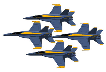 Navy Formation Aerobatics Team Vector Illustration