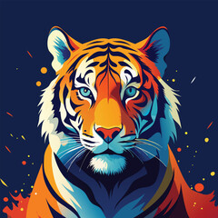 Photorealistic majestic tiger vector illustration