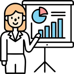 Professional Woman Holding a Presentation in the Office – Corporate Meeting and Business Communication
