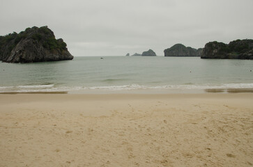Lan Ha Bay from Cat Co 3 Beach. Cat Ba Island. Cat Ba Archipelago. Vietnam.