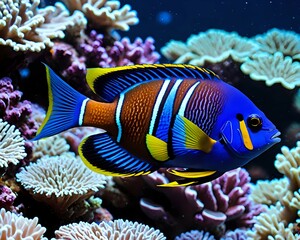 Vibrant Angelfish in Coral Reef Habitat Stunning Underwater Photography