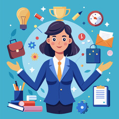 Work-Life Balance – Professional Switching Between Career and Personal Life with Harmony Illustration