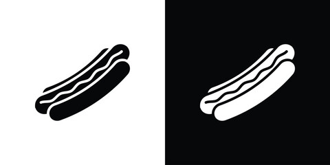 Hotdog icon black silhouette for web, and mobile app