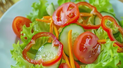 A vibrant and colorful salad, making it an ideal choice for cooking or health-related content.