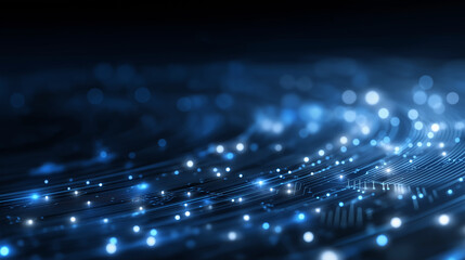 Abstract Blue Circuit Background for Blockchain Technology